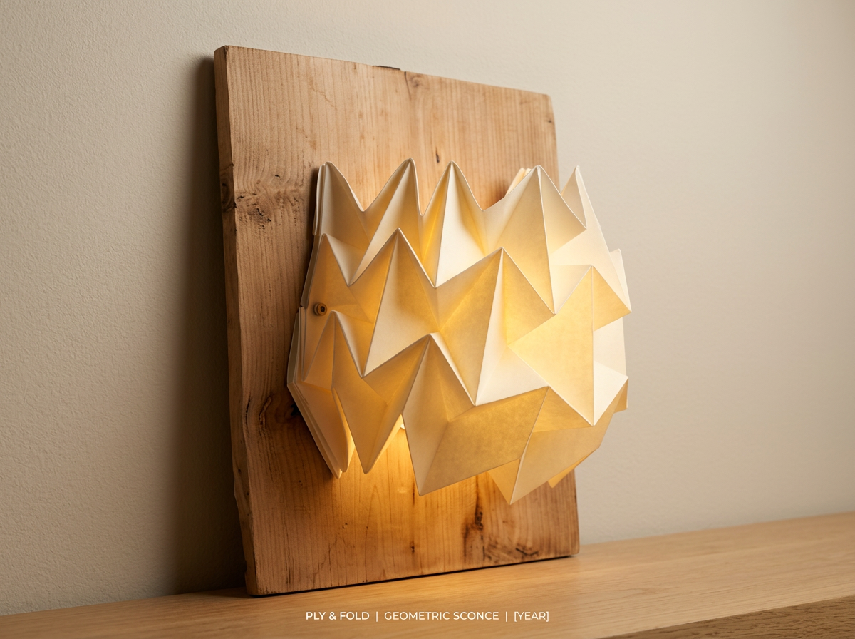 Origami paper lamp - graphic prop
